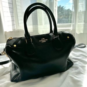 Coach F36672 Leather Bennett Satchel Bag in Black